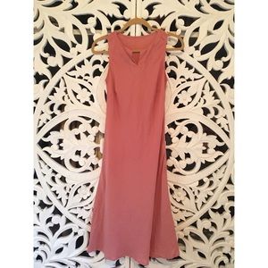 Shantima Coral Pink Linen Sleeveless Dress